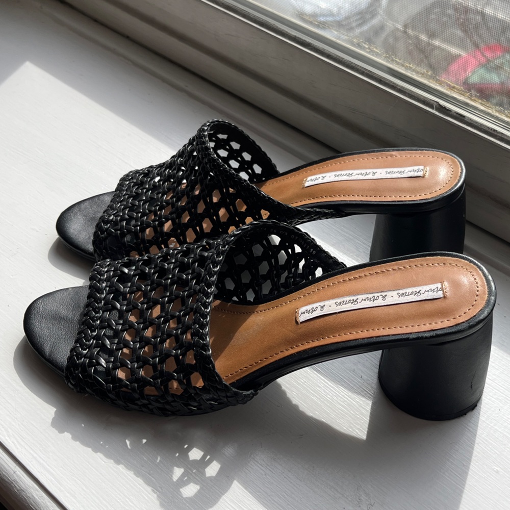 & Other Stories Woven Leather Heeled Sandals